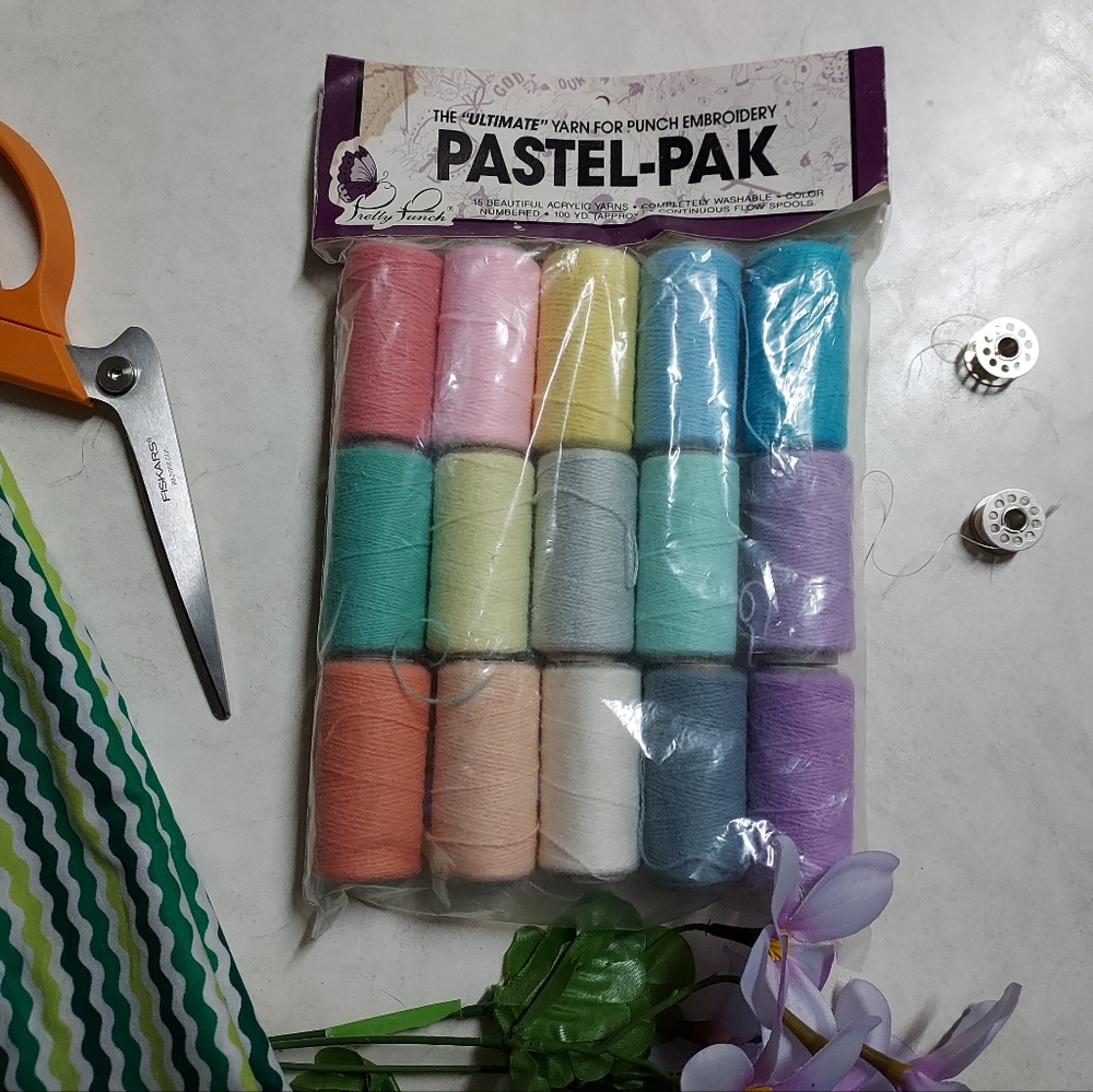 Pretty Punch Pastel Pak Yarn for punch ebroidery